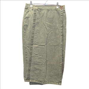 Sundance Green Midi Pencil Denim Wrap Skirt SZ 10